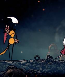 Hornet stands next to Shakra and gets a map in Hollow Knight Silksong